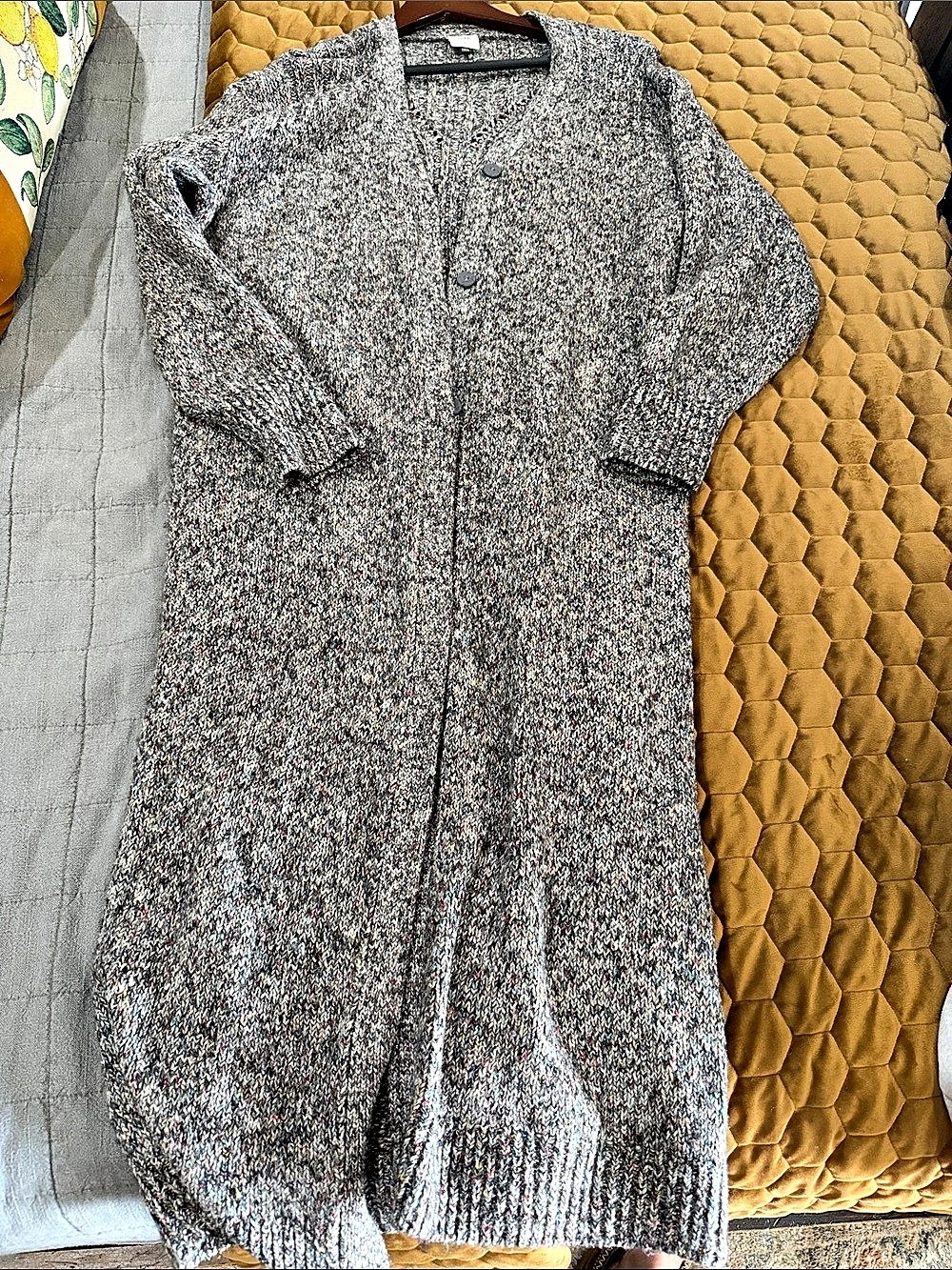 CAbi Embrace Cardigan Long Cardigan Gray & Multicolor Small